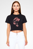 Atari Siyah   Crop Top Tişört