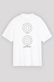 Atıcılık Baskılı Unisex Beyaz Oversize Tişört - Tshirt