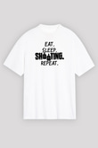 Atıcılık Baskılı Unisex Beyaz Oversize Tişört - Tshirt