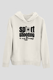 Atıcılık Baskılı Unisex Ekru Hoodie