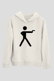 Atıcılık Baskılı Unisex Ekru Hoodie