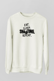Atıcılık Baskılı Unisex Ekru Sweatshirt