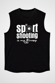 Atıcılık - Shooting Baskılı Unisex Siyah Kolsuz Tişört