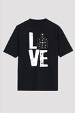 Atıcılık - Shooting Baskılı Unisex Siyah Oversize Tişört