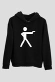 Atıcılık - Shooting Baskılı Unisex Siyah Hoodie