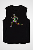Atletizm - Athletics Baskılı Unisex Siyah Kolsuz Tişört