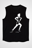 Atletizm - Athletics Baskılı Unisex Siyah Kolsuz Tişört