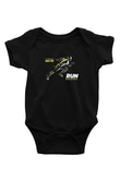 Atletizm - Athletics Baskılı Unisex Siyah Bebek Body - Zıbın