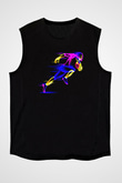 Atletizm - Athletics Baskılı Unisex Siyah Kolsuz Tişört