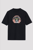 Atletizm - Athletics Baskılı Unisex Siyah Oversize Tişört