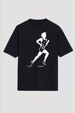 Atletizm - Athletics Baskılı Unisex Siyah Oversize Tişört
