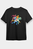 Atletizm - Athletics Baskılı Unisex Siyah Tişört - Tshirt