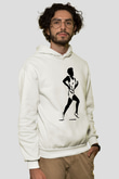 Atletizm Baskılı Unisex Ekru Hoodie