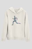 Atletizm Baskılı Unisex Ekru Hoodie