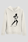 Atletizm Baskılı Unisex Ekru Hoodie