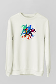 Atletizm Baskılı Unisex Ekru Sweatshirt
