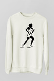 Atletizm Baskılı Unisex Ekru Sweatshirt