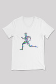 Atletizm Baskılı Unisex V Yaka Tişört - Tshirt