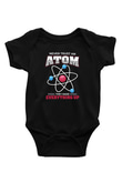 Atom Baskılı Unisex  Siyah Bebek Body - Zıbın