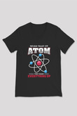 Atom Baskılı Unisex V Yaka Siyah Tİşört - Tshirt
