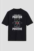 Atom Proton Baskılı Unisex Oversize Tişört - Tshirt