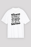 Atom Proton Nötron Eelektron Baskılı Unisex Oversize Beyaz Tişört - Tshirt