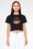 Atrophy Baskılı Unisex Siyah Crop Top Tişört