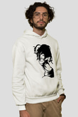 Attack On Titan Baskılı Beyaz Unisex Hoodie