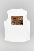 Attack On Titan Baskılı Beyaz Unisex Kolsuz Tişört - Tshirt