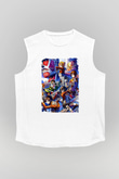 Attack On Titan Baskılı Beyaz Unisex Kolsuz Tişört - Tshirt