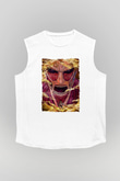 Attack On Titan Baskılı Beyaz Unisex Kolsuz Tişört - Tshirt