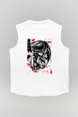 Attack On Titan Baskılı Beyaz Unisex Kolsuz Tişört - Tshirt