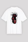 Attack On Titan Baskılı Beyaz Unisex Oversize Tişört - Tshirt