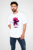 Attack On Titan Baskılı Beyaz Unisex Oversize Tişört - Tshirt