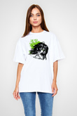 Attack On Titan Baskılı Beyaz Unisex Oversize Tişört - Tshirt