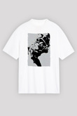 Attack On Titan Baskılı Beyaz Unisex Oversize Tişört - Tshirt