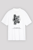 Attack On Titan Baskılı Beyaz Unisex Oversize Tişört - Tshirt