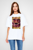 Attack On Titan Baskılı Beyaz Unisex Oversize Tişört - Tshirt