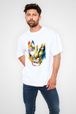 Attack On Titan Baskılı Beyaz Unisex Oversize Tişört - Tshirt
