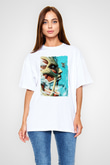 Attack On Titan Baskılı Beyaz Unisex Oversize Tişört - Tshirt
