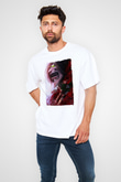 Attack On Titan Baskılı Beyaz Unisex Oversize Tişört - Tshirt