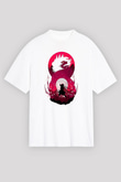 Attack On Titan Baskılı Beyaz Unisex Oversize Tişört - Tshirt
