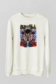 Attack On Titan Baskılı Beyaz Unisex Sweatshirt