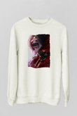 Attack On Titan Baskılı Beyaz Unisex Sweatshirt