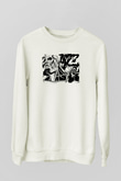 Attack On Titan Baskılı Beyaz Unisex Sweatshirt