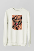 Attack On Titan Baskılı Beyaz Unisex Sweatshirt
