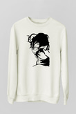Attack On Titan Baskılı Beyaz Unisex Sweatshirt