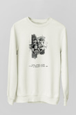 Attack On Titan Baskılı Beyaz Unisex Sweatshirt