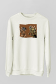 Attack On Titan Baskılı Beyaz Unisex Sweatshirt