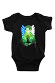Attack On Titan Baskılı Unisex Siyah Bebek Body - Zıbın